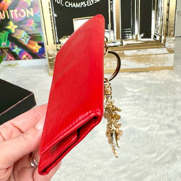 Louis Vuitton red Epi leather 6 key holder wallet keychain vintage custo… - Picture 6 of 16